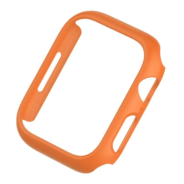 Protective PC bumper case for Apple Watch, durable and lightweight, fits multiple sizes and series.