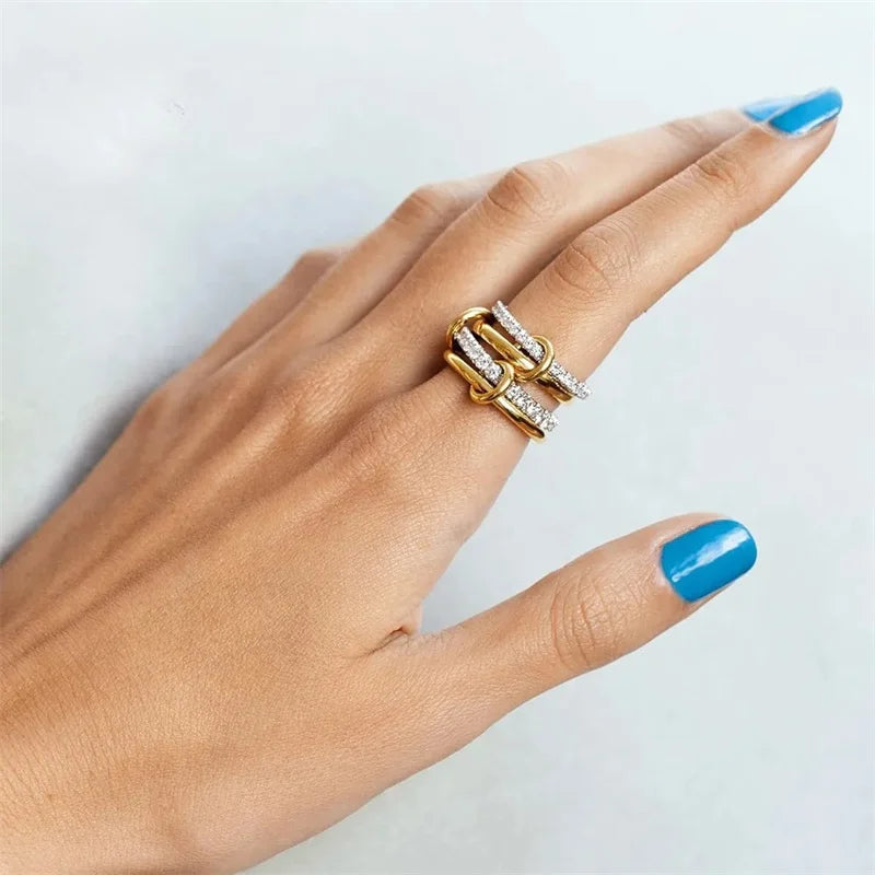 Two-Tone Copper Stackable Ring for Women