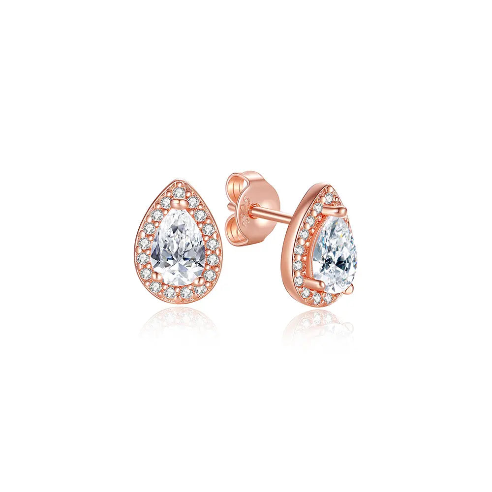 925 Sterling Silver Stud & Hoop Earrings Set