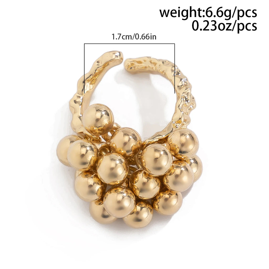 Irregular Ball Ring Punk Style Opening Ring