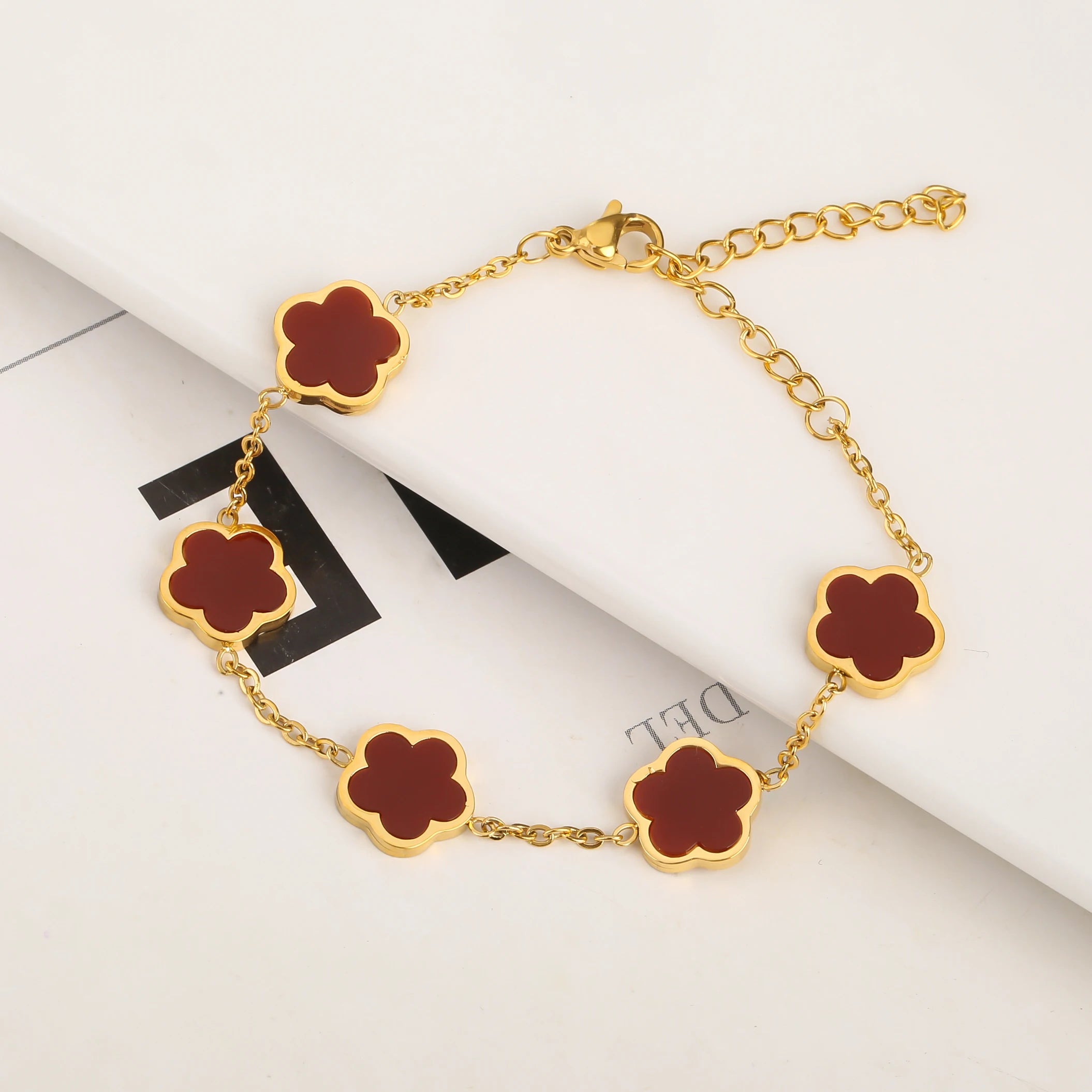 Stainless Steel Clover Flower Bracelet