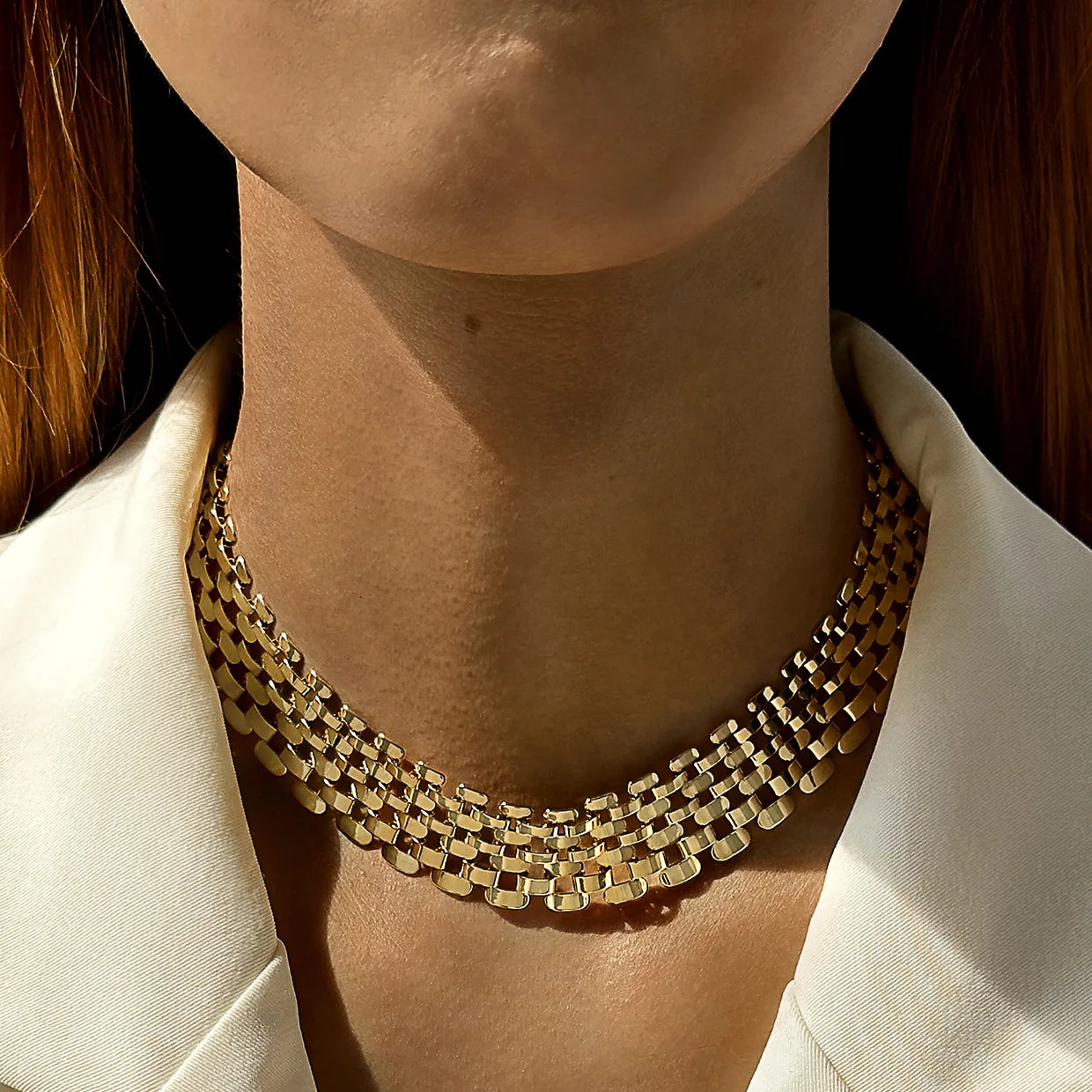 Docona Punk Heavy Metal Chain Choker Necklace