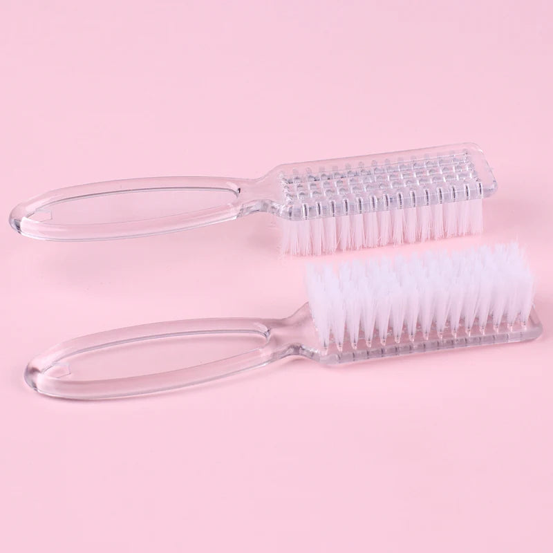 4Pcs Transparent Nail Brush Cleaning Brushes