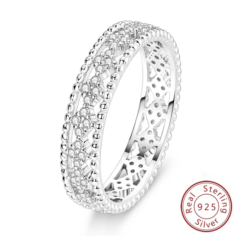 925 Silver Infinity Zircon Ring for Women