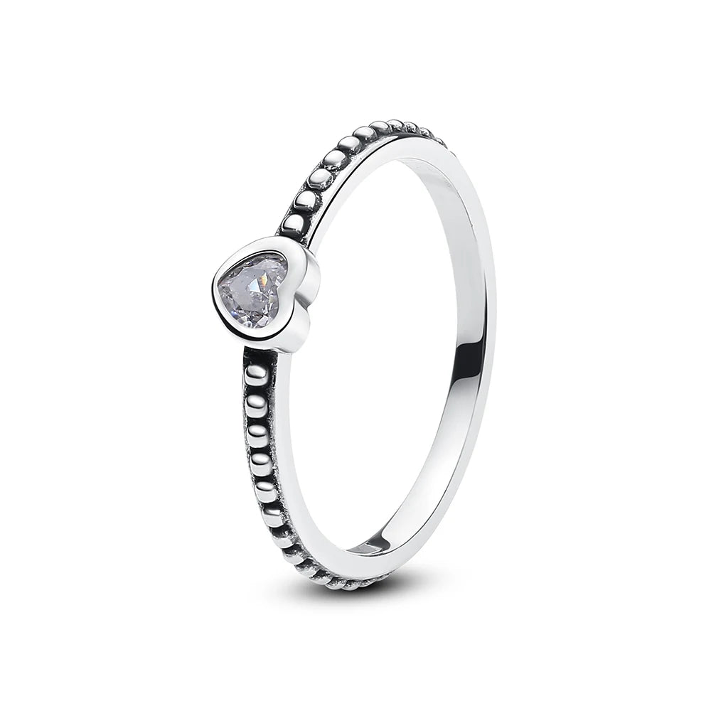 925 Sterling Silver Crown Heart Ring
