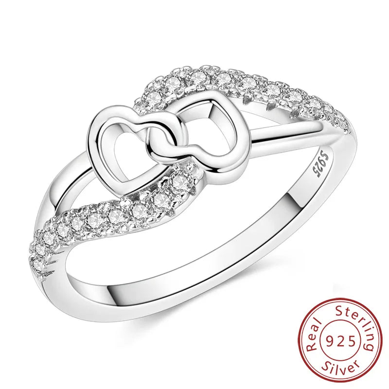 925 Silver Infinity Zircon Ring for Women