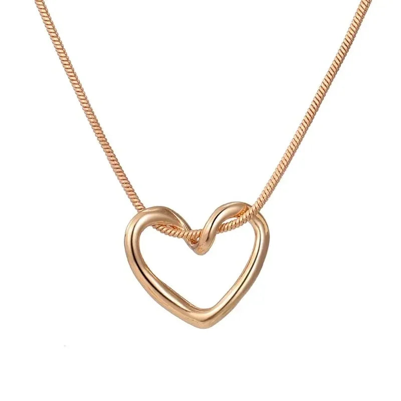 Hollow Love Heart Pendant Necklace