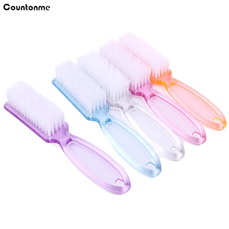 4Pcs Transparent Nail Brush Cleaning Brushes