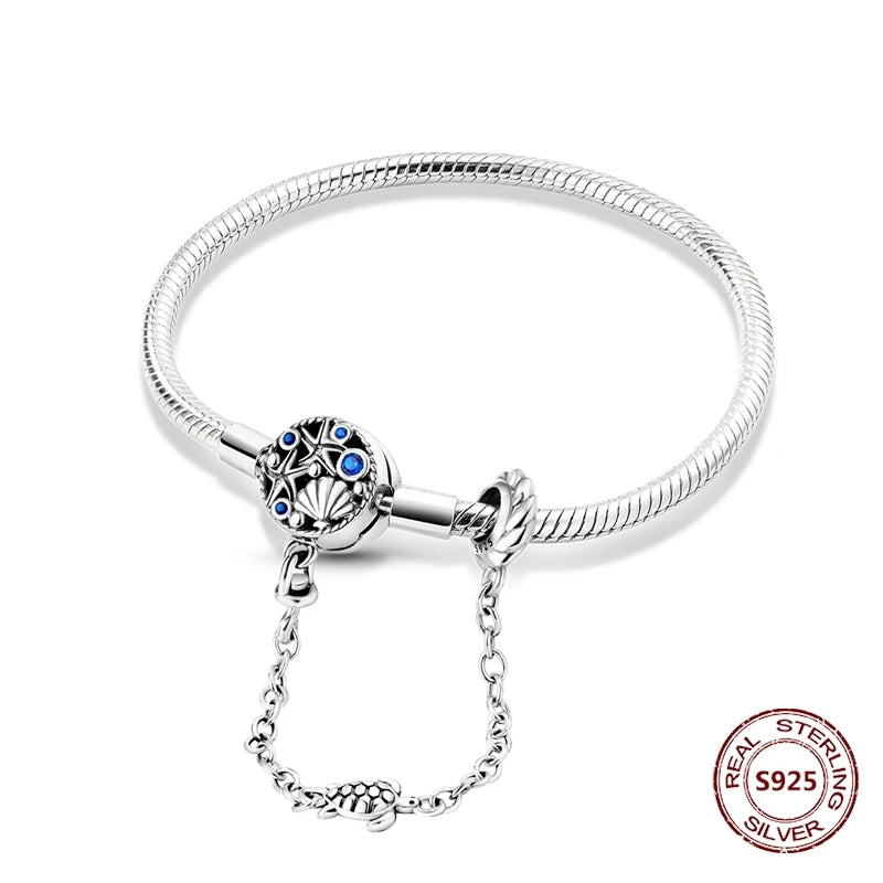 Star Moon Sun 925 Silver Charm Bracelet