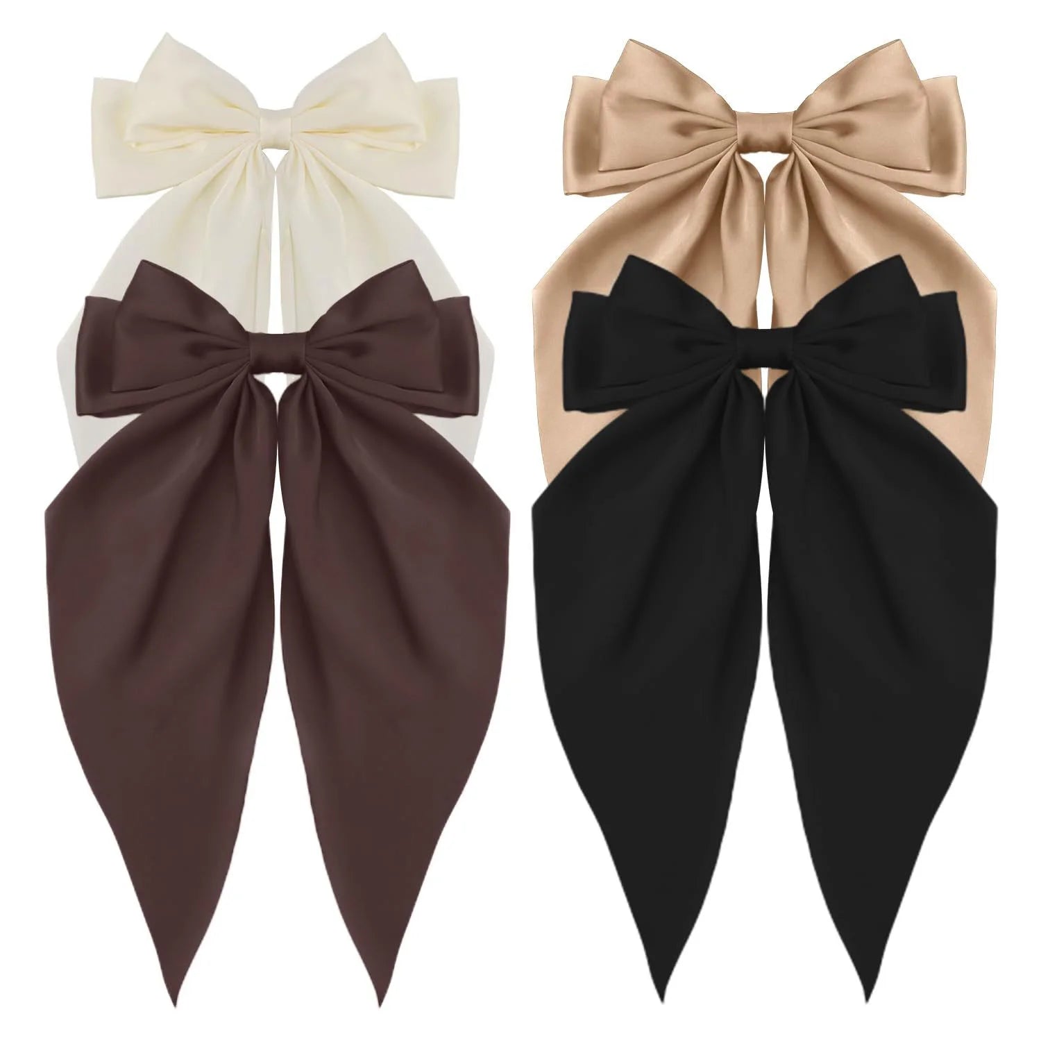 Elegant satin bow hair clip with strong hold and soft feminine style.
