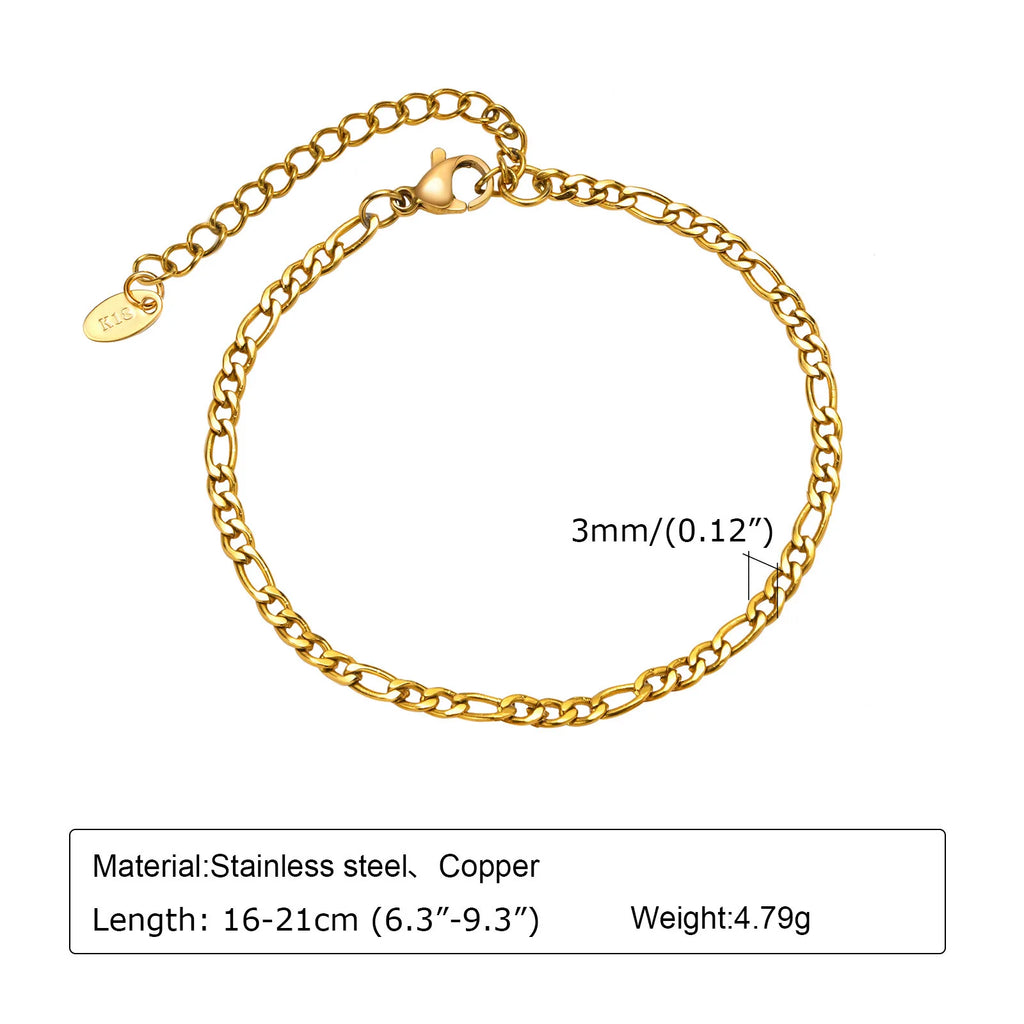 Waterproof Stainless Steel Chain Bracelet – Gold