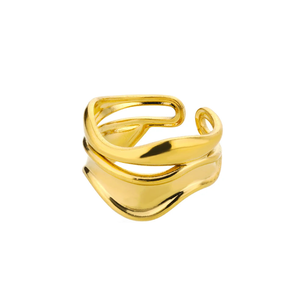 Luxury 316L Gold Stainless Steel Ring