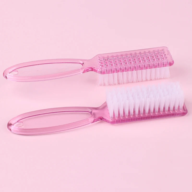 4Pcs Transparent Nail Brush Cleaning Brushes