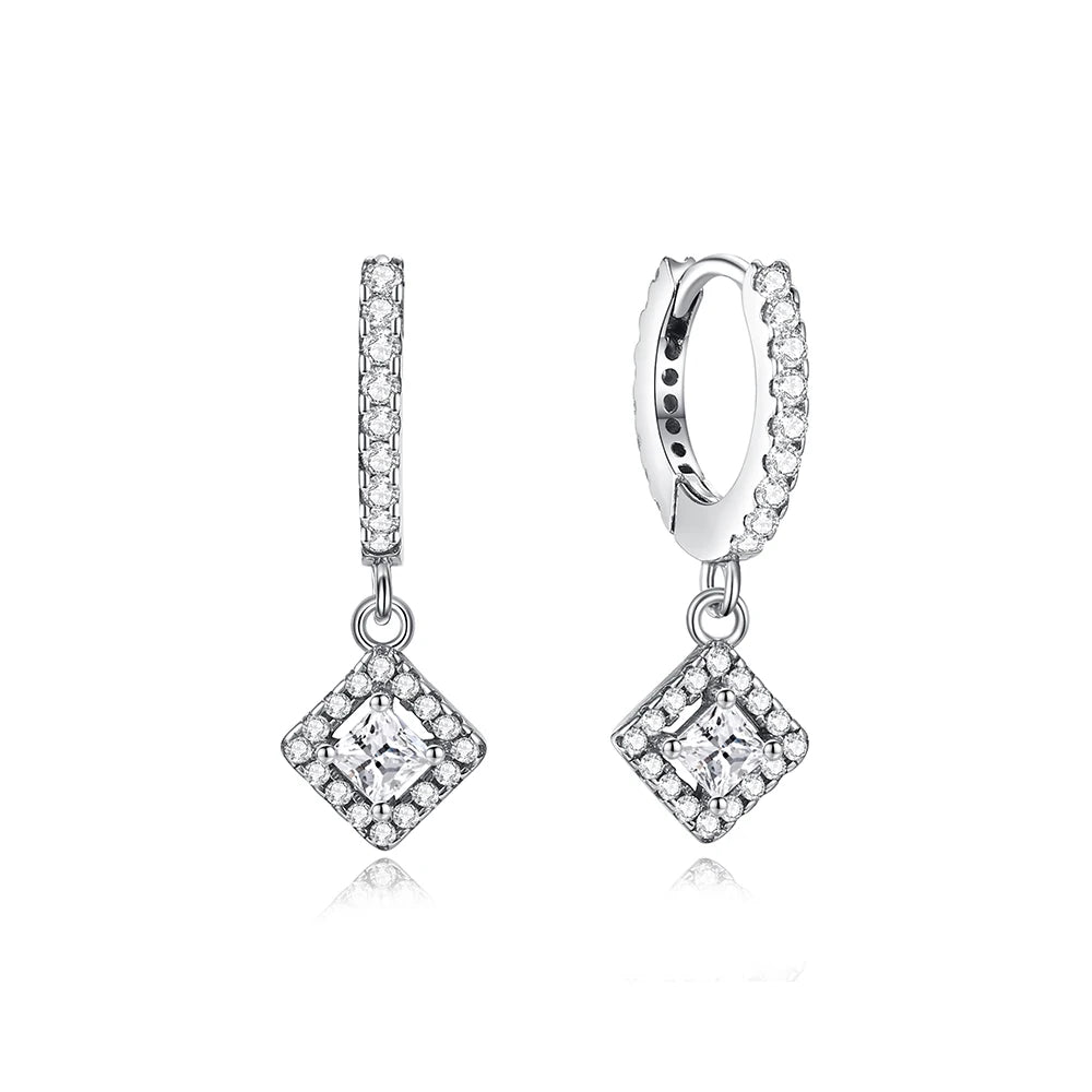 925 Sterling Silver Stud & Hoop Earrings Set