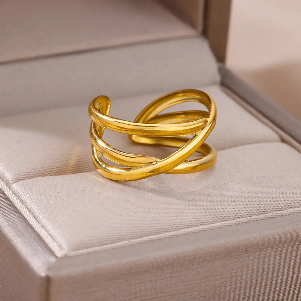 Luxury 316L Gold Stainless Steel Ring