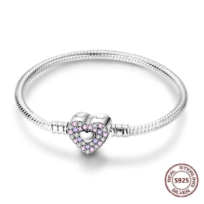 Star Moon Sun 925 Silver Charm Bracelet