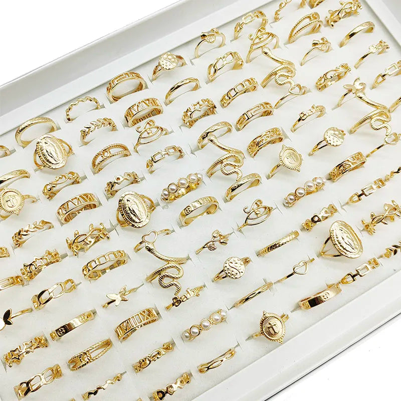 30pcs Gold Finger Rings Set – Snake Butterfly