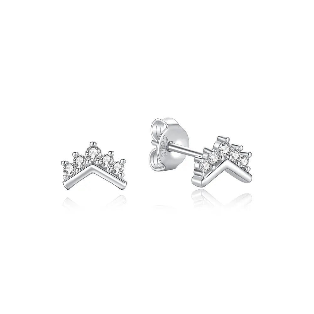 925 Sterling Silver Stud & Hoop Earrings Set