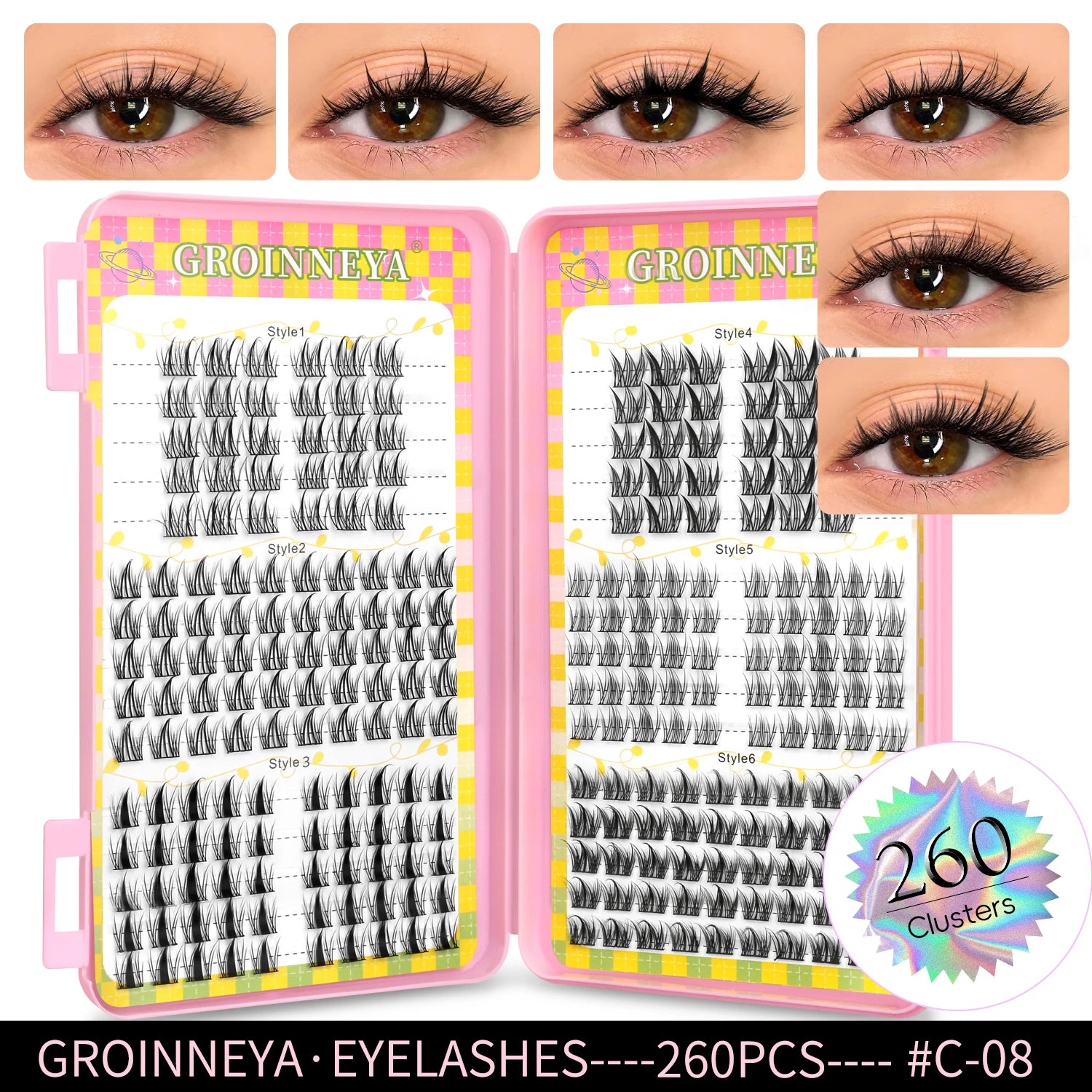 GROINNEYA 320PCS Lash Cluster Tray
