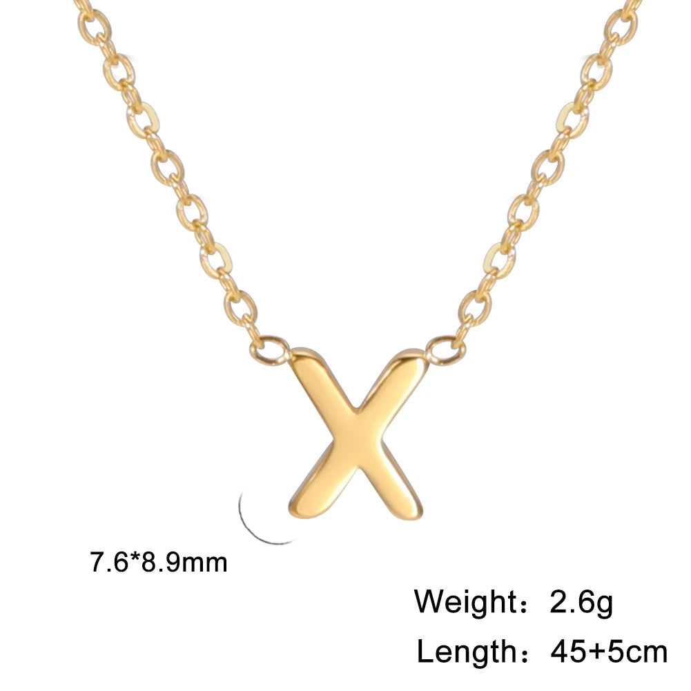 Cazador Minimalist A–Z Initial Necklace – Stainless Steel