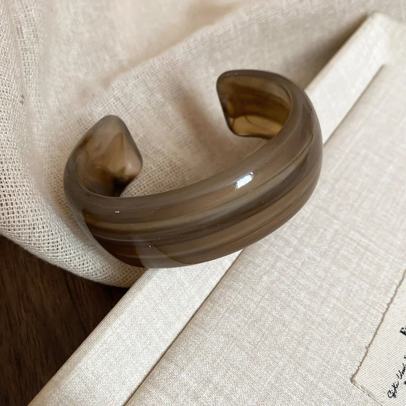 Smooth Round Acrylic Cuff Bangles Bracelet