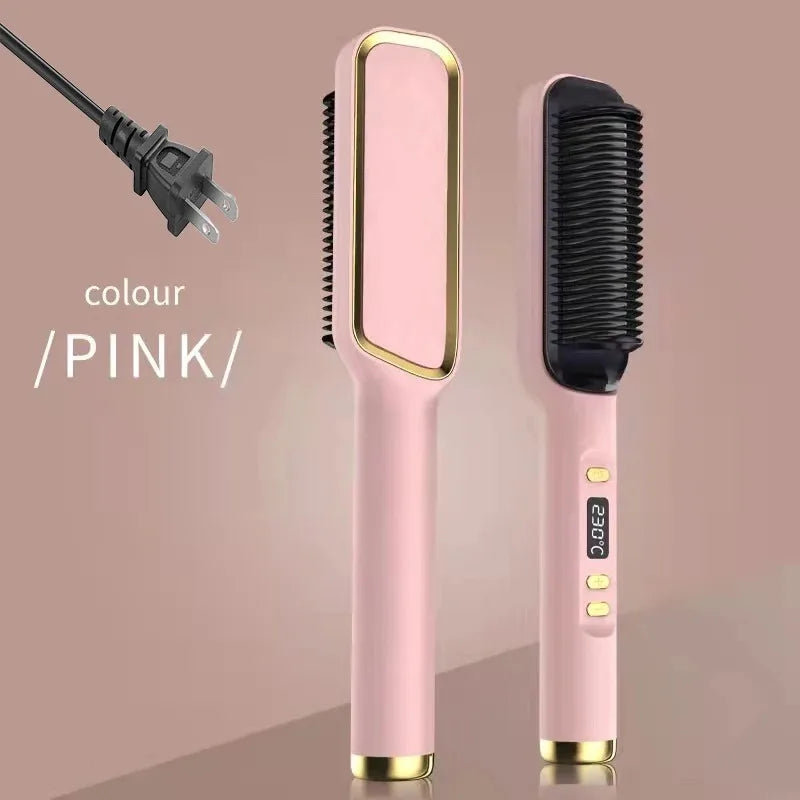 Electric Hot Comb – Negative Ion Anti-Scald Hair Straightening Styling Brush