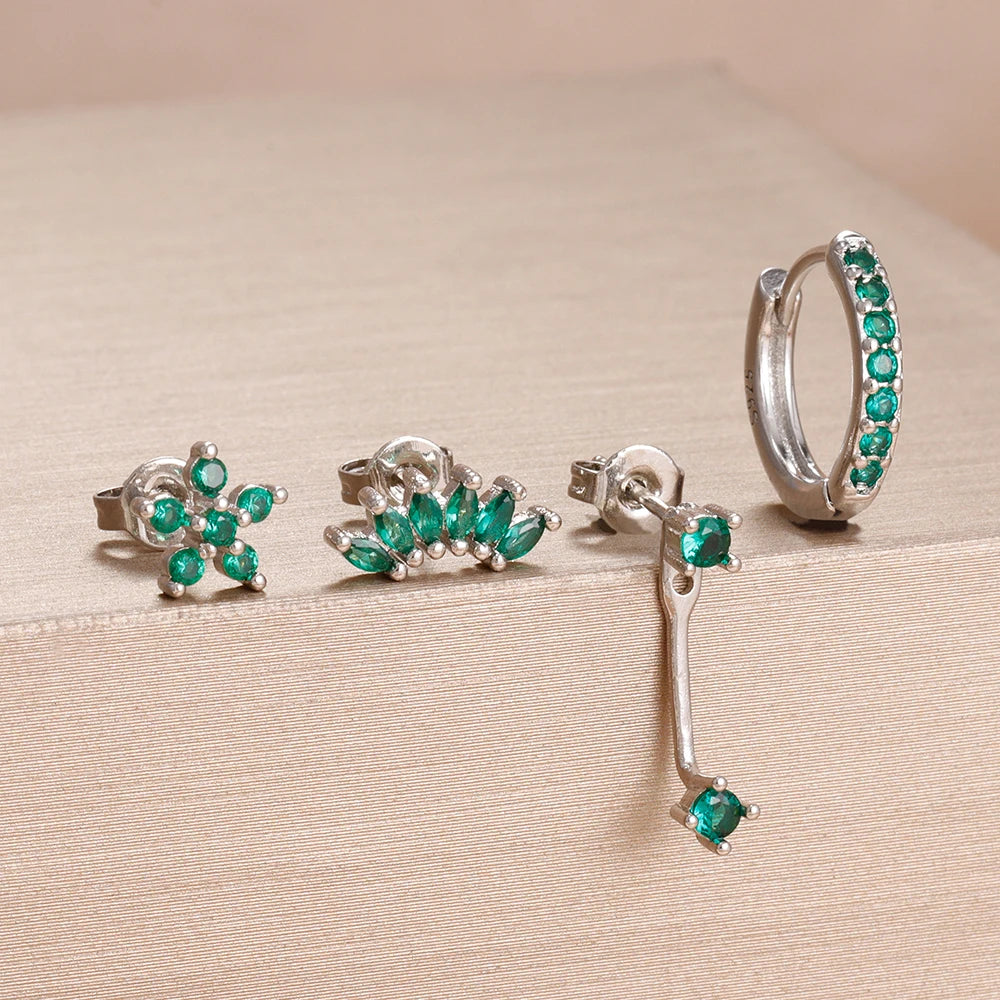 4PCS Stainless Steel Huggie Hoop Earrings Set