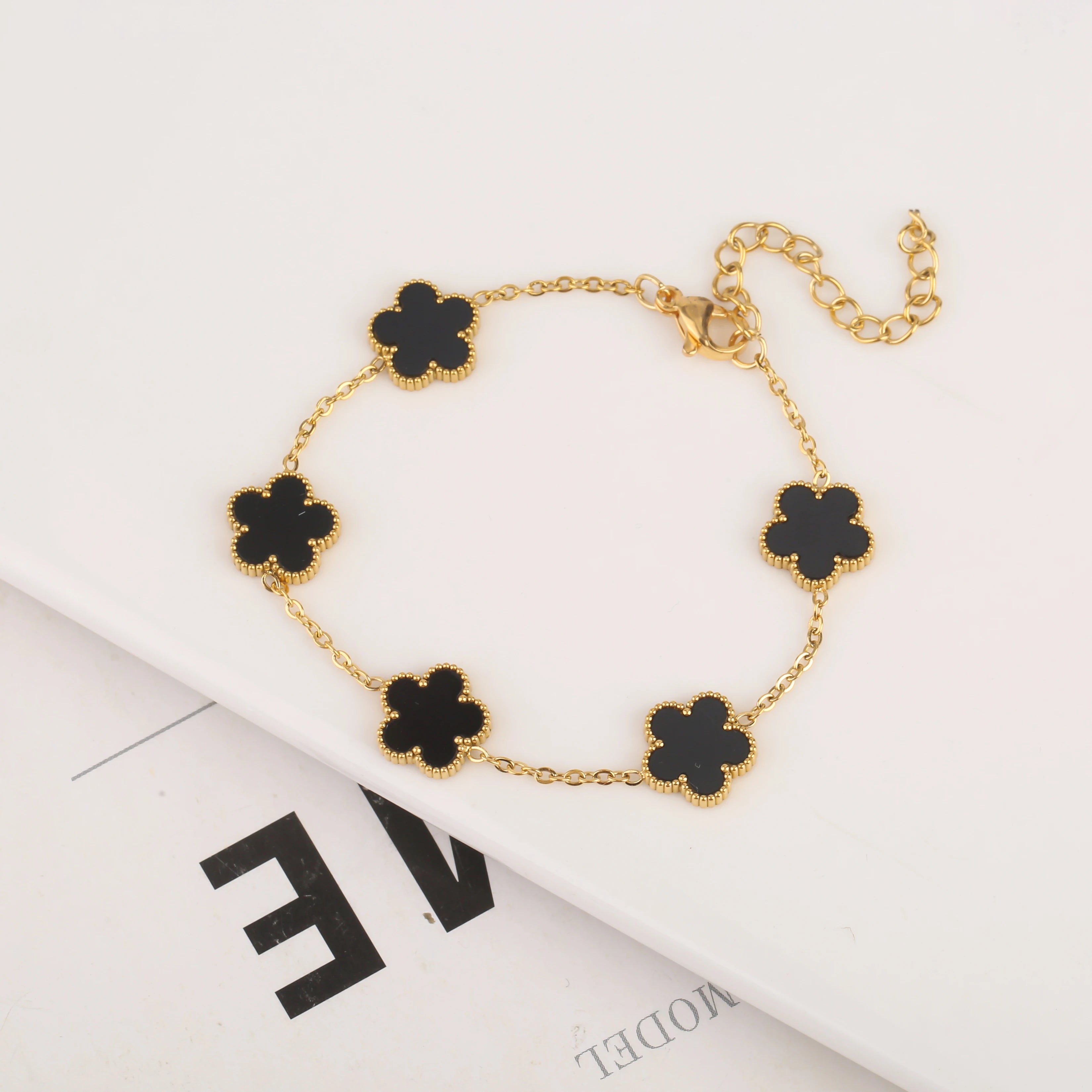 Stainless Steel Clover Flower Bracelet