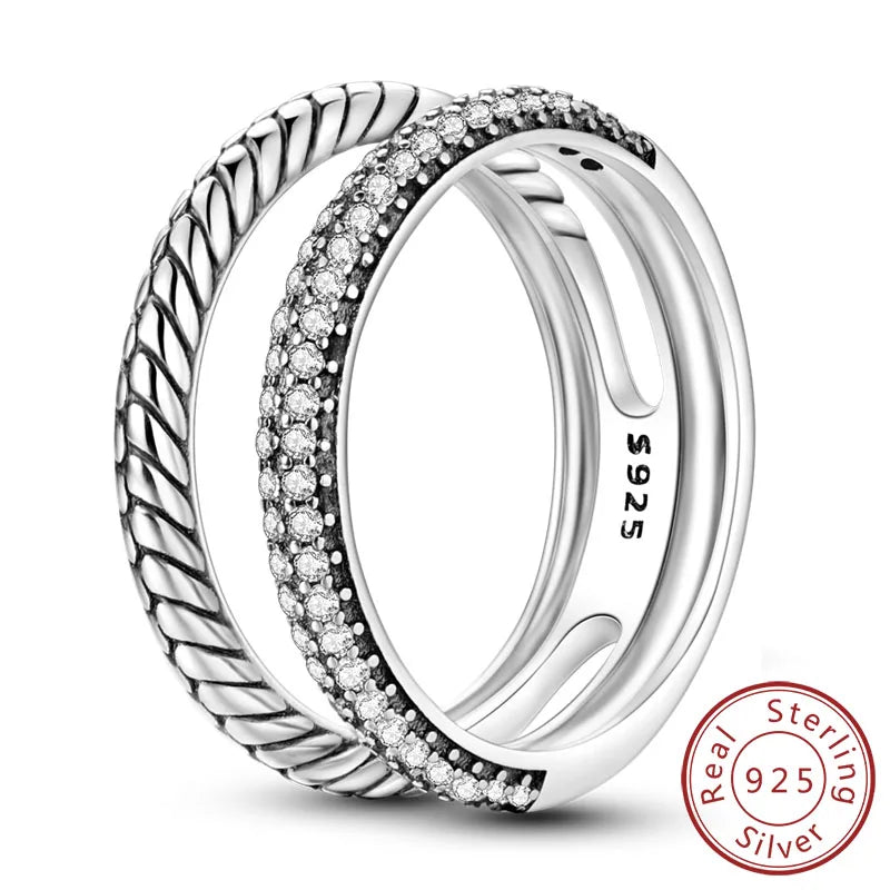925 Silver Infinity Zircon Ring for Women