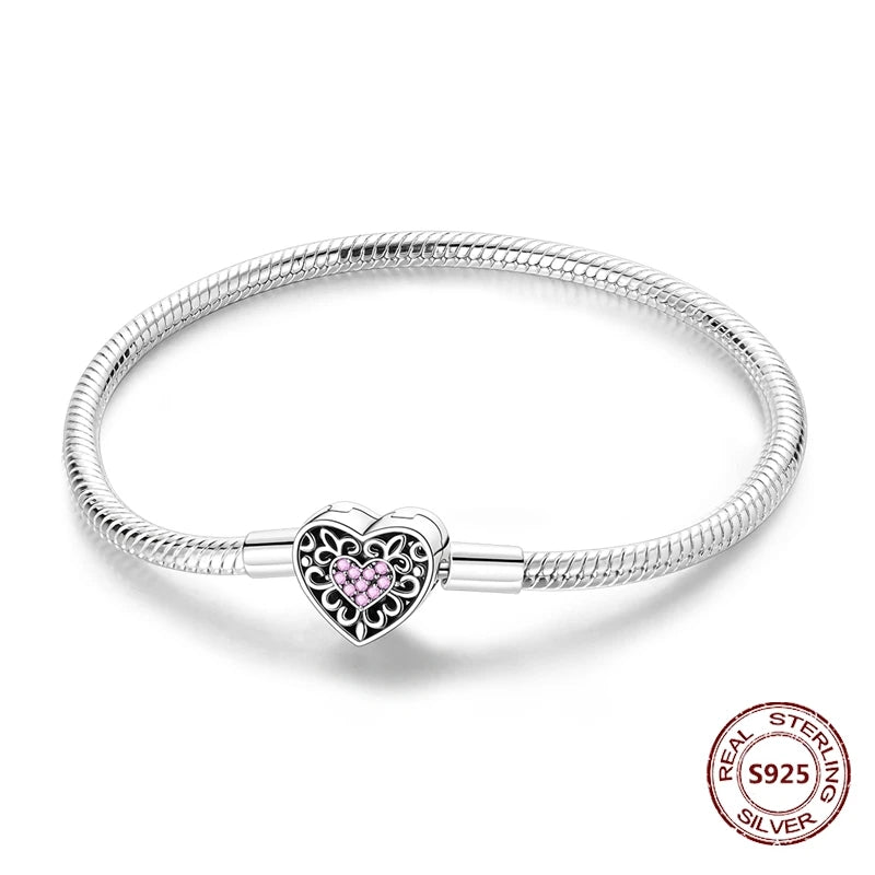 Star Moon Sun 925 Silver Charm Bracelet