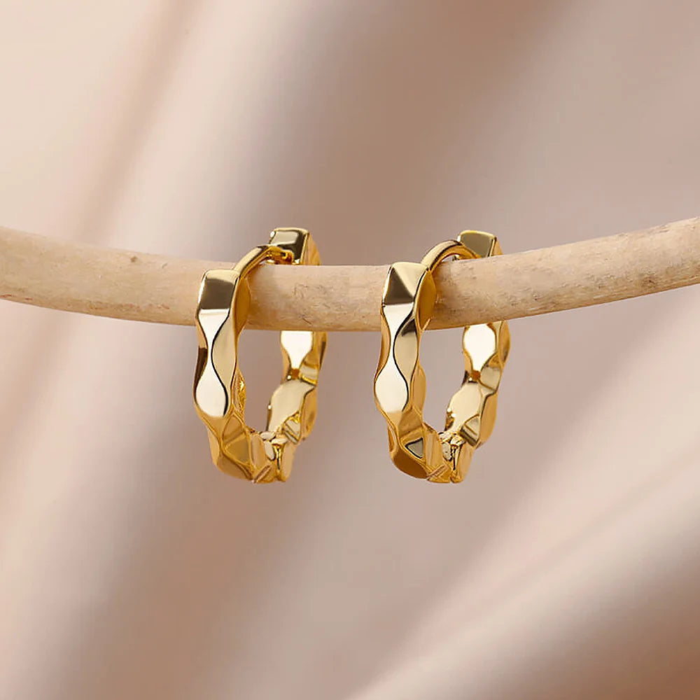 Elegant Round Stainless Steel Hoop Earrings