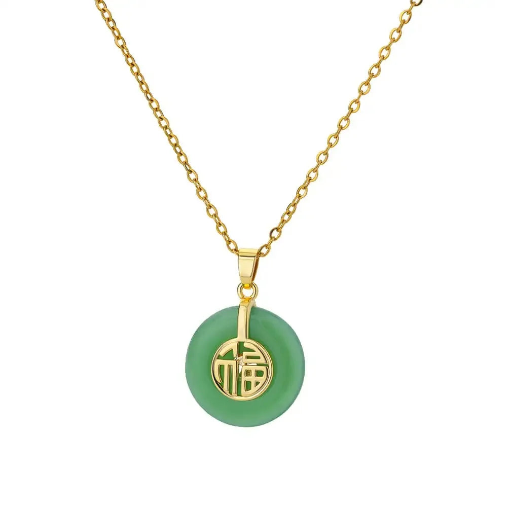 Fashion Opal Oval Pendant Necklace – Stainless Steel