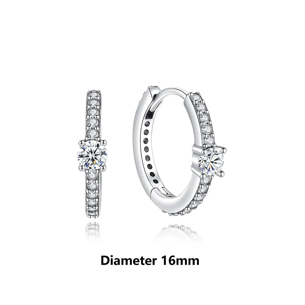 925 Sterling Silver Stud & Hoop Earrings Set