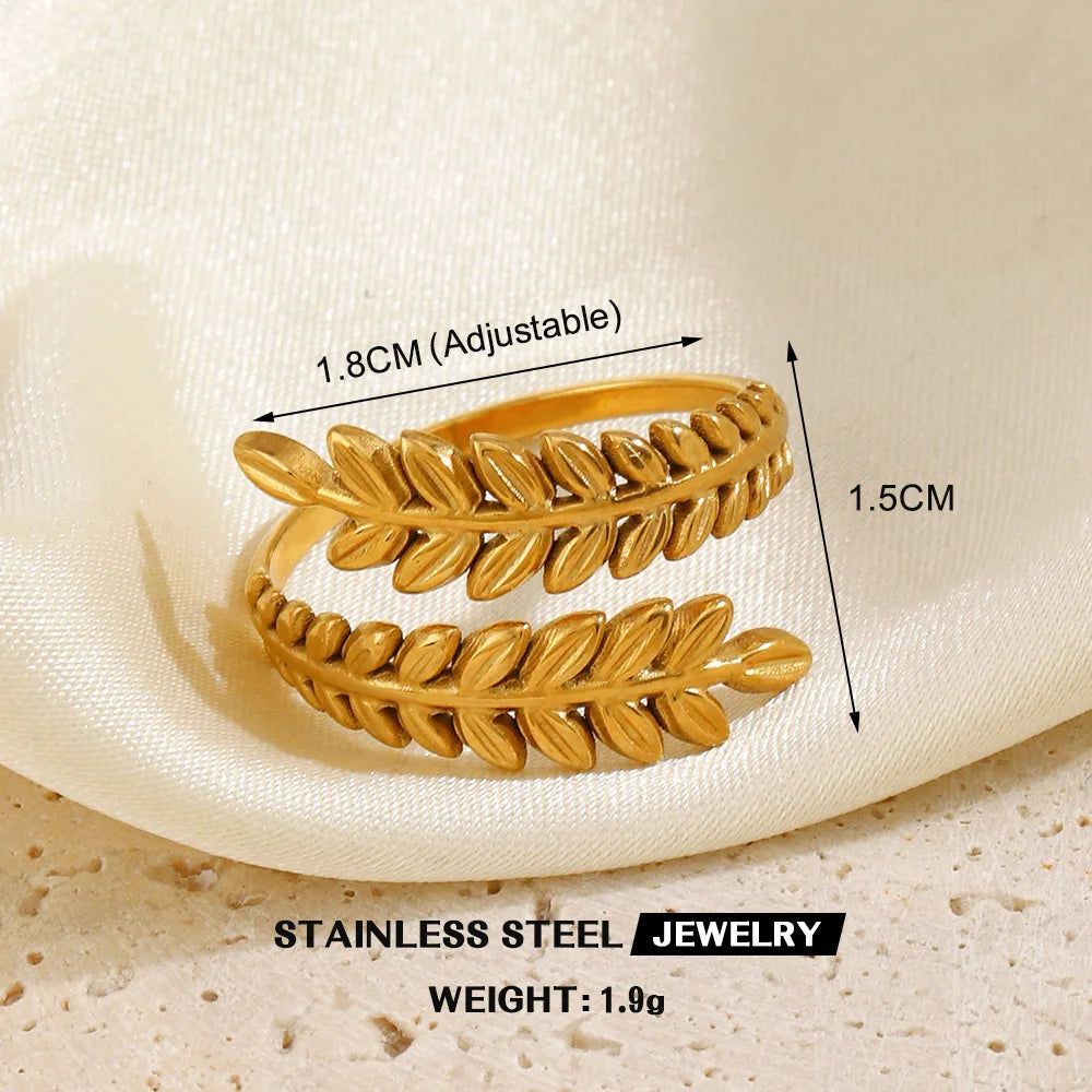 Gold Stainless Steel Heart Ring – Hollow Waterproof