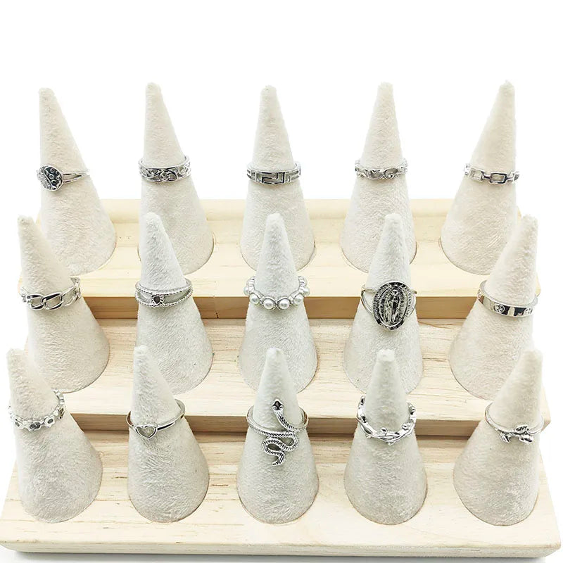 30pcs Silver Color Pearl Mix Rings Set – Snake