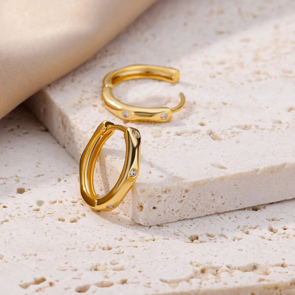Elegant Round Stainless Steel Hoop Earrings