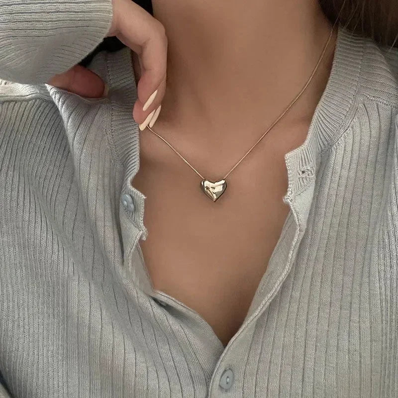 Double Layer Heart Pendant Necklace