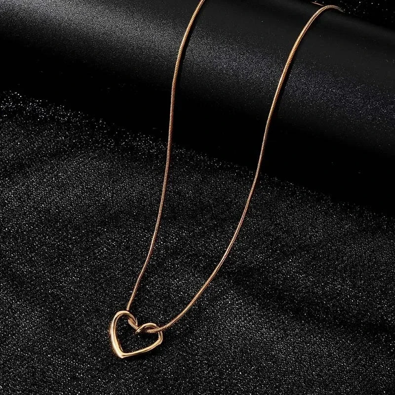 Hollow Love Heart Pendant Necklace