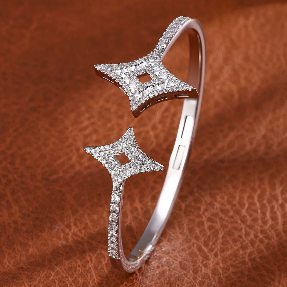 Luxury Geometric Gold Cuff Bangles Bracelet