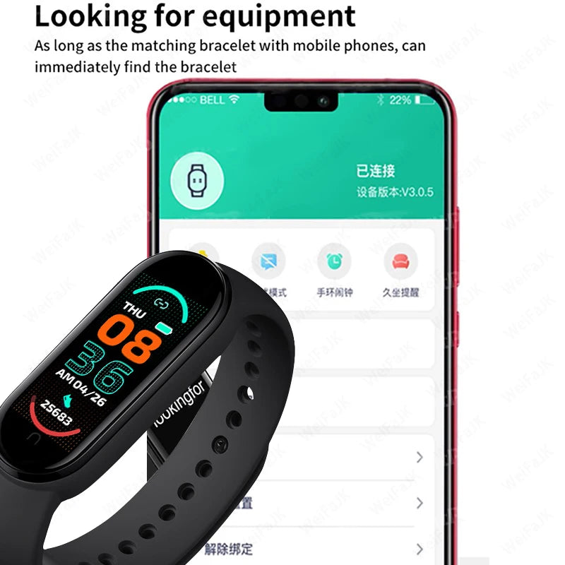 M6 Smart Watch Fitness Band – Heart Rate & Blood Pressure Monitor Waterproof Sports Bracelet