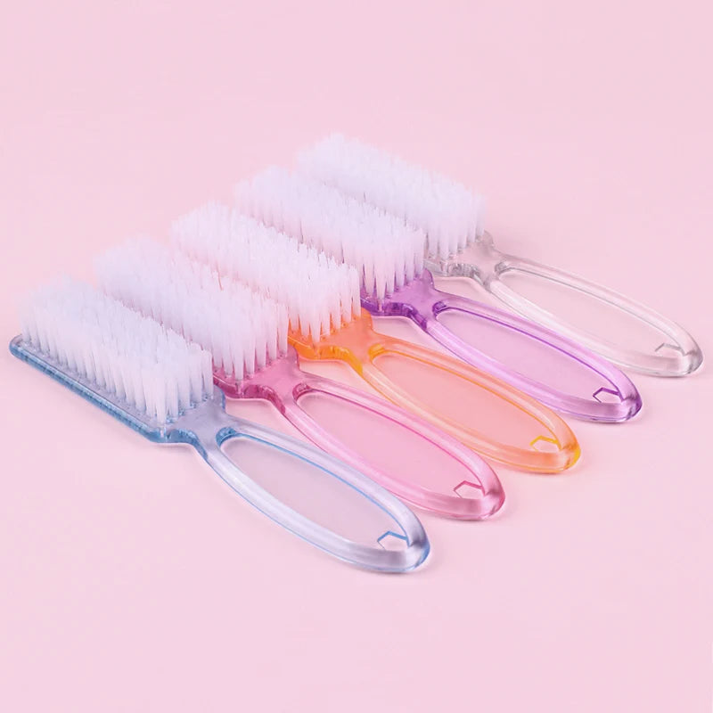 4Pcs Transparent Nail Brush Cleaning Brushes