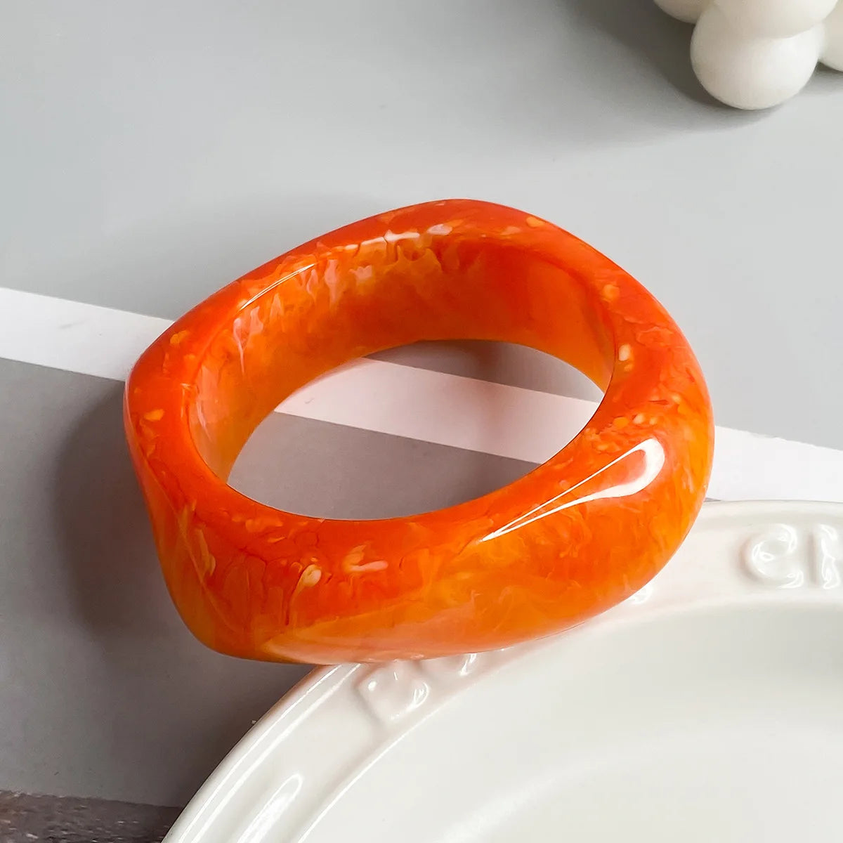 Vintage Punk Resin Acrylic Bangle Bracelet