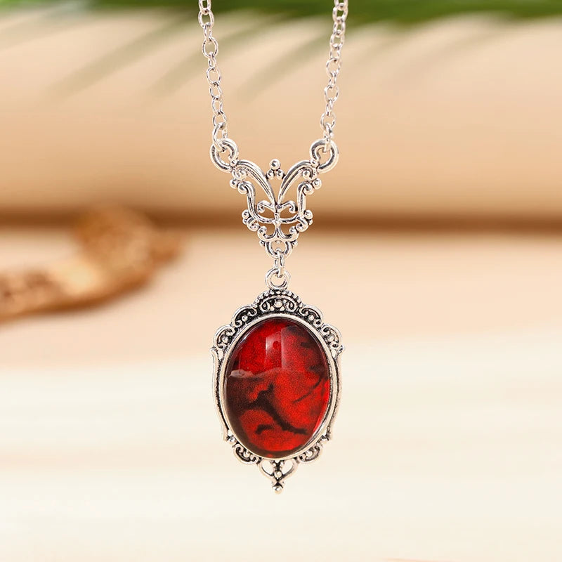 Gothic Vampire Cameo Pendant Choker – Velvet Necklace