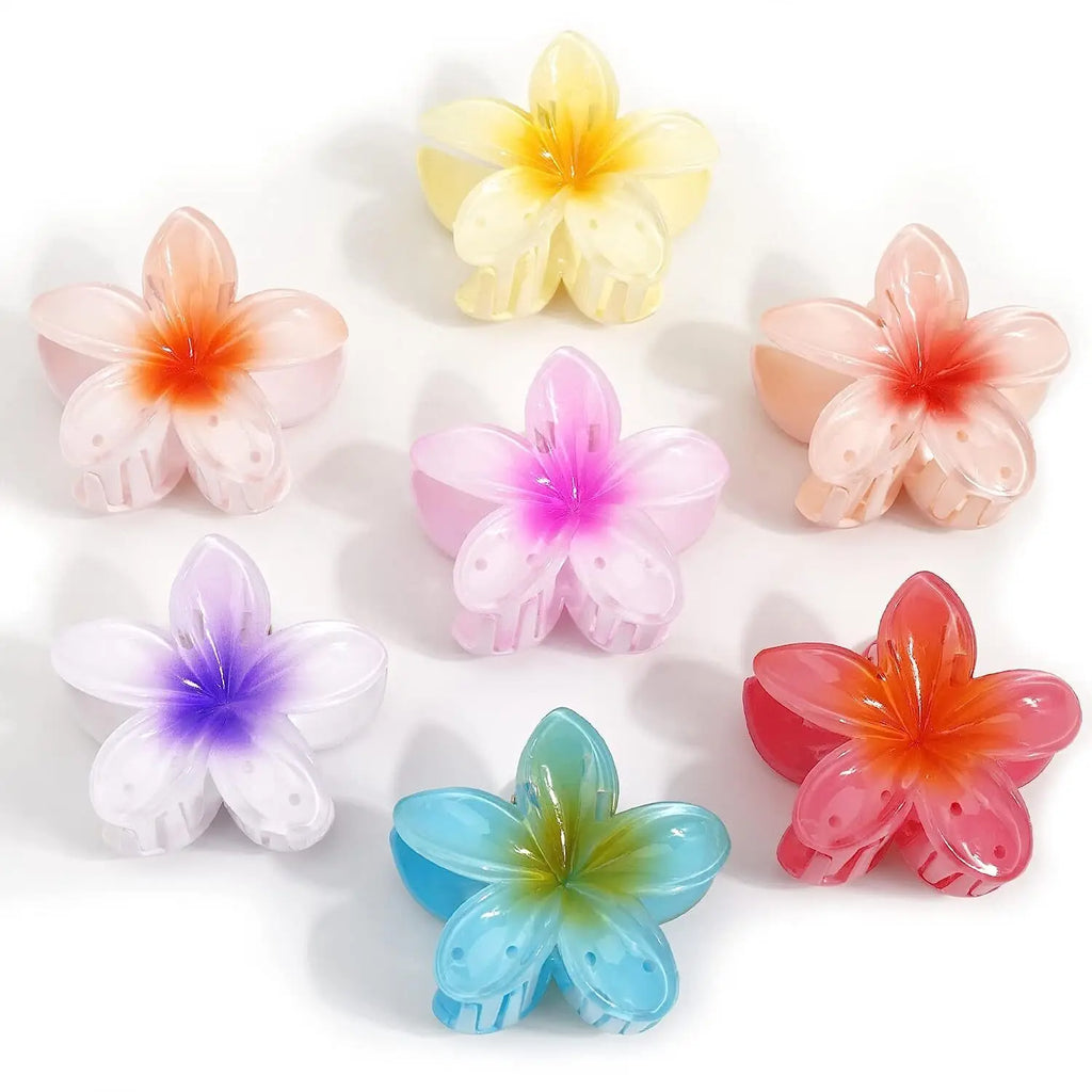 New Hawaiian Gradient Flower Hair Clips