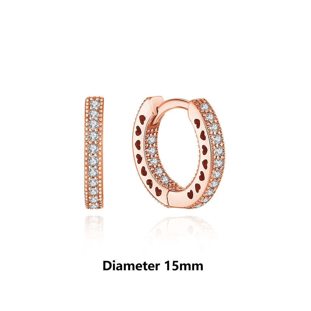 925 Sterling Silver Stud & Hoop Earrings Set
