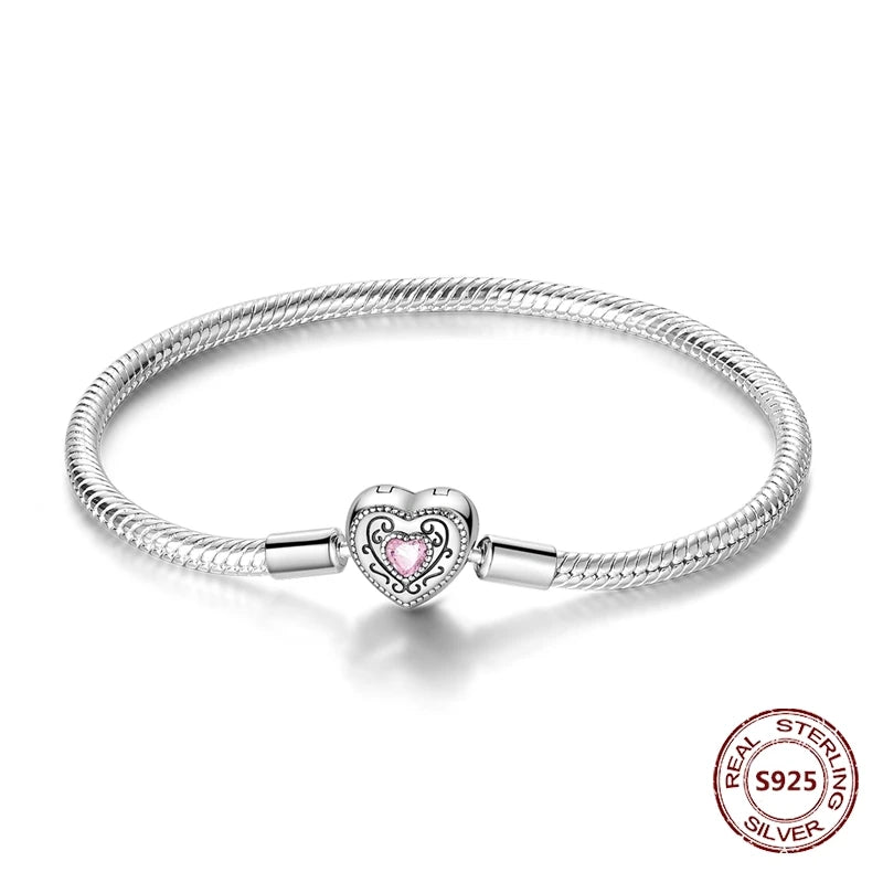 Star Moon Sun 925 Silver Charm Bracelet