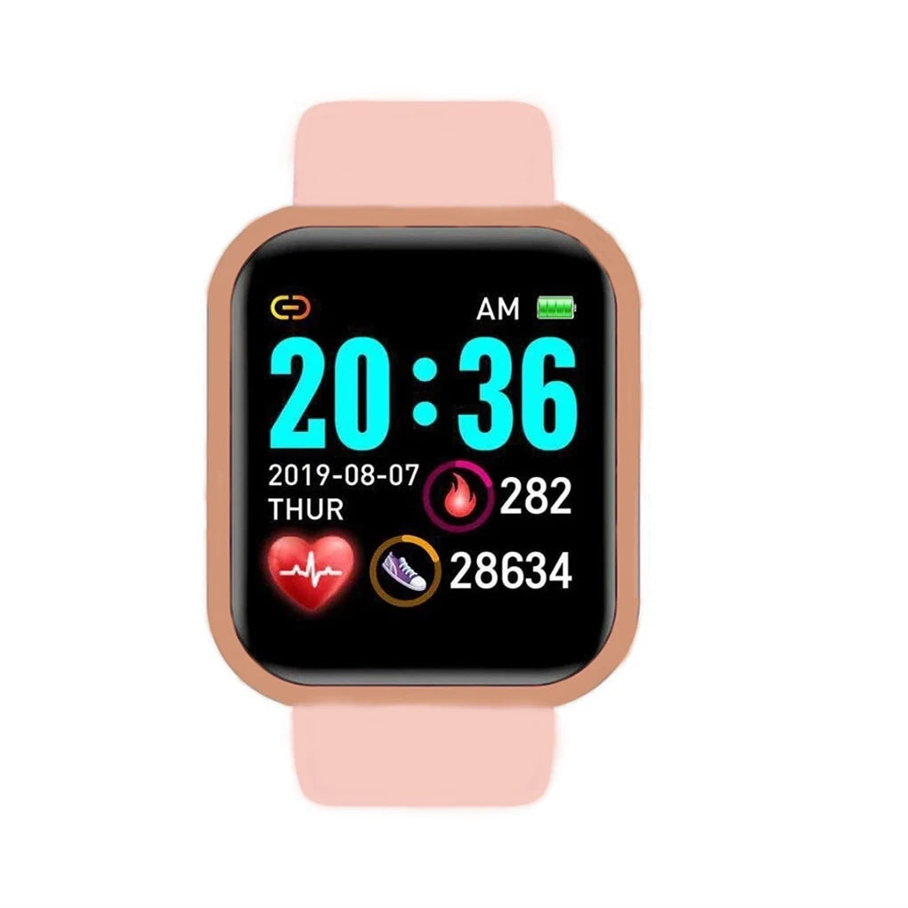 Smart sports smartwatch with music control, fitness, sleep tracking, step counter, and alarm.