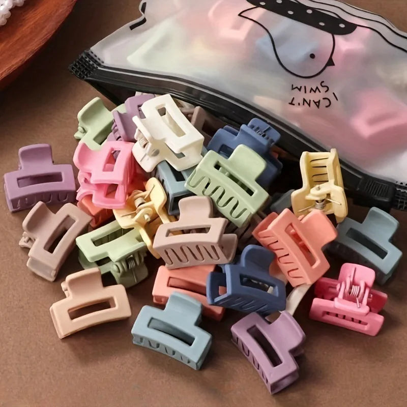 20 Pcs Solid Color Matte Hollow Hair Claw Clips