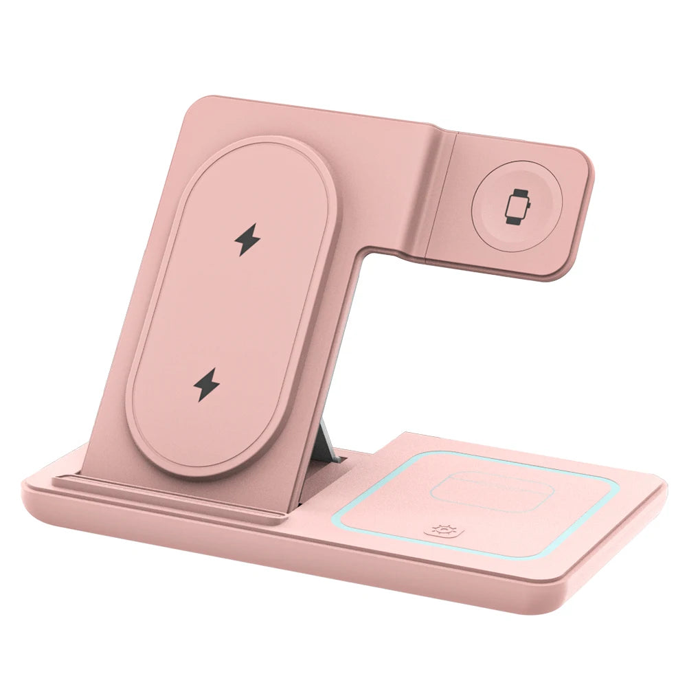 3 in 1 Foldable Wireless Charger Stand with Night Light