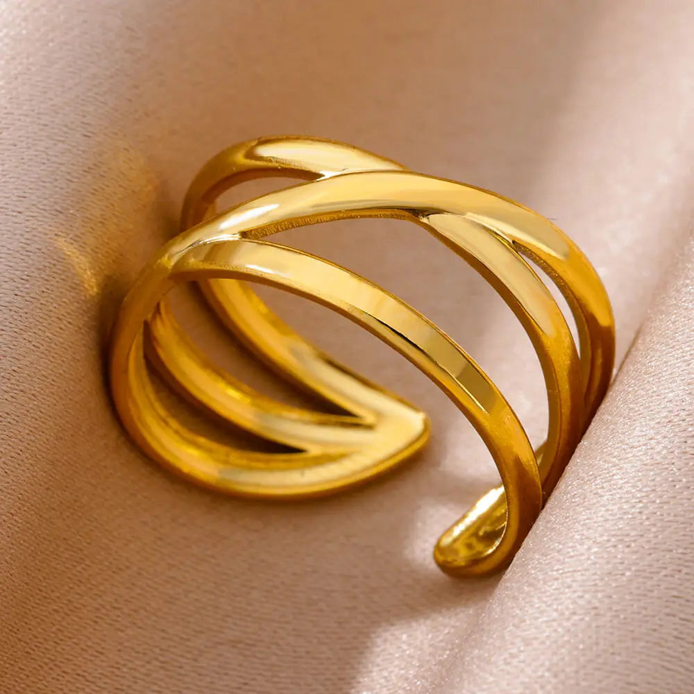 Luxury 316L Gold Stainless Steel Ring